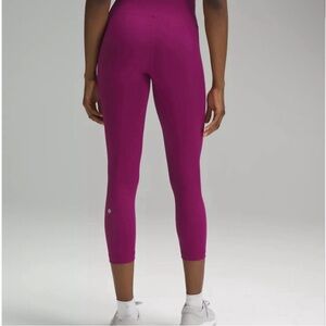 Lululemon Wunder Train High Rise Crop Magenta Purple Leggings